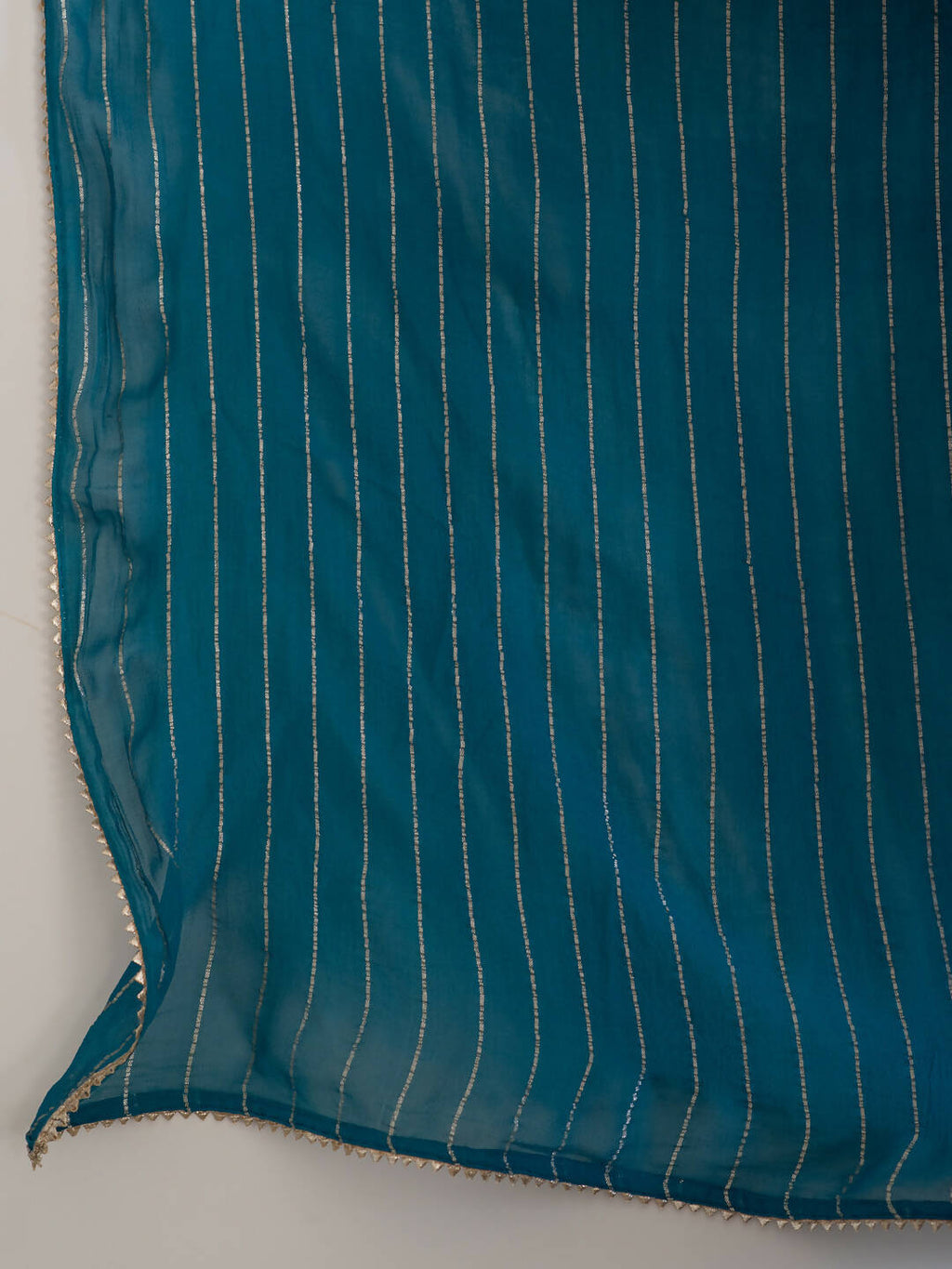 Suta Turquoise Blue Striped Viscose Rayon Saree | Grocsy