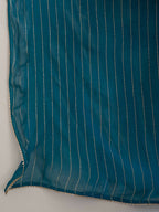 Suta Turquoise Blue Striped Viscose Rayon Saree | Grocsy