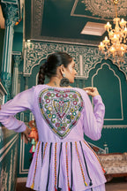 AI Fashion Lavender Poly Maska Silk Designer Navratri Lehenga Choli Collection | Grocsy