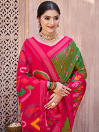 Shree Shyam Fashion Mehandi Pochampally Silk Saree | Grocsy