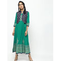 Cheera Kalidar Anarkali With Contrast Jacket On Foil Print Design Kurta | Grocsy