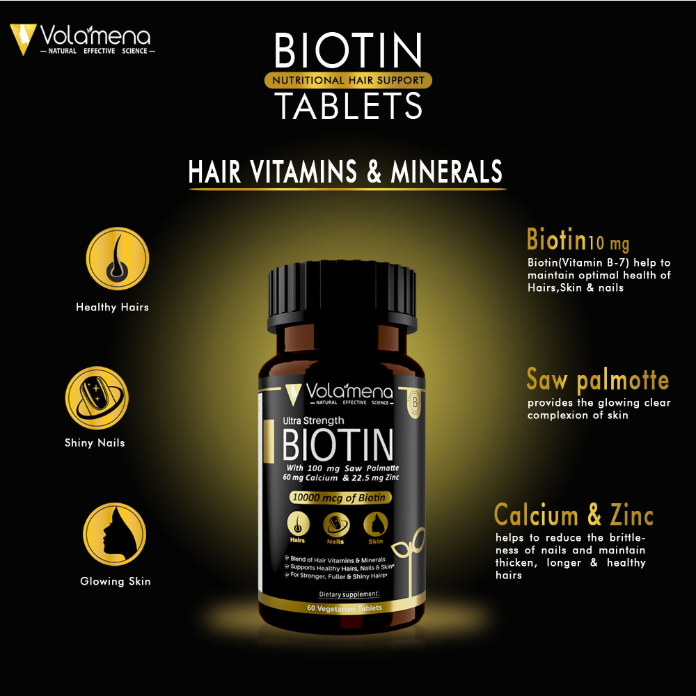 Volamena Ultra Strength 10000 mcg Biotin - Tablets | Grocsy