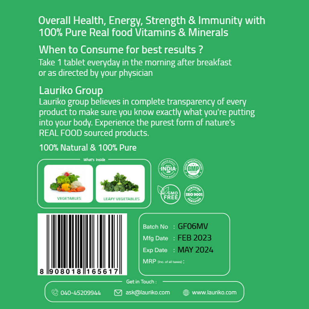 Laurik Multivitamin Supplements For Women | Vitamin A, C, D ,E With B Vitamins, Iron, Zinc And Calcium Tablets | Grocsy