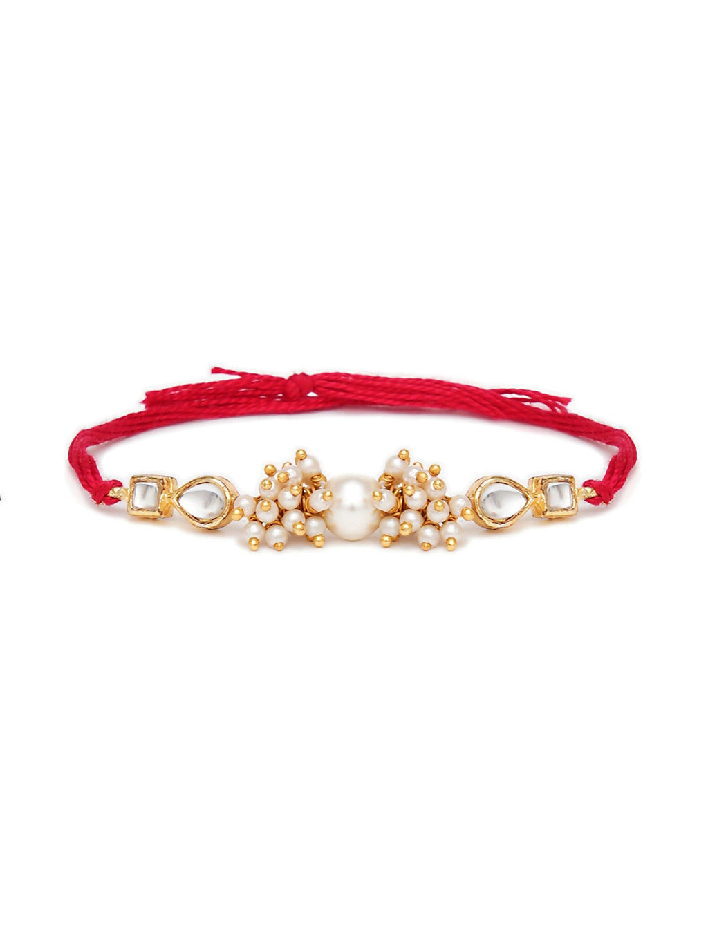Designer kundan Rakhi - Ruby Raang | Grocsy