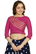 Aastha Fashion Women's Pink Art Silk Designer Party Wear Readymade Blouse | Grocsy