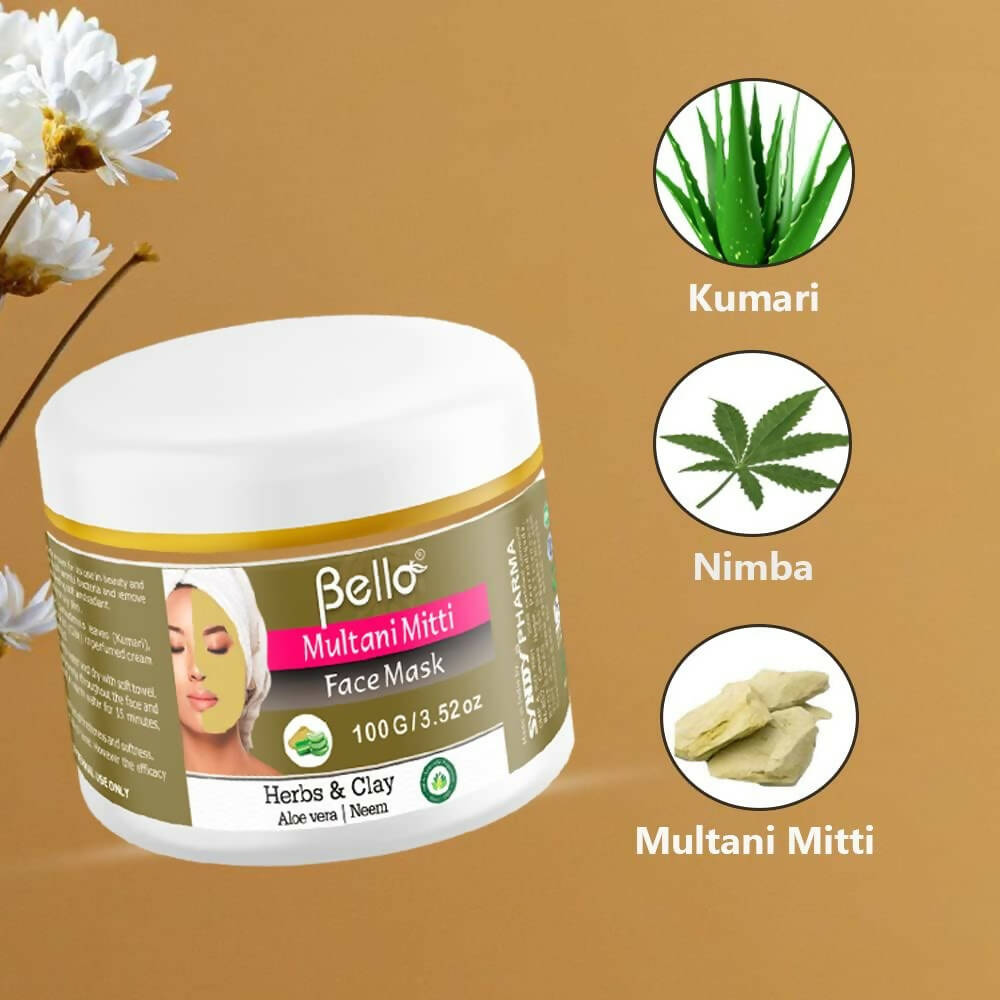 Bello Herbals Multani Mitti Face Mask | Grocsy