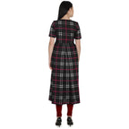 Kanoor Women's Multicolour Frock Style Round Neck Kurti | Grocsy