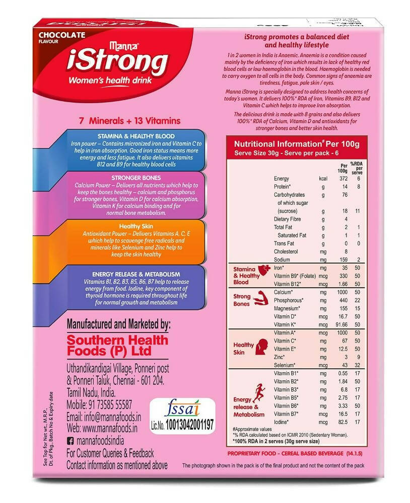 Manna iStrong Millet Health Drink Mix For Women | Grocsy
