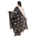 A R Silk Silk Peacock Multi Fancy Dupatta Color Black Dupatta or Chunni | Grocsy