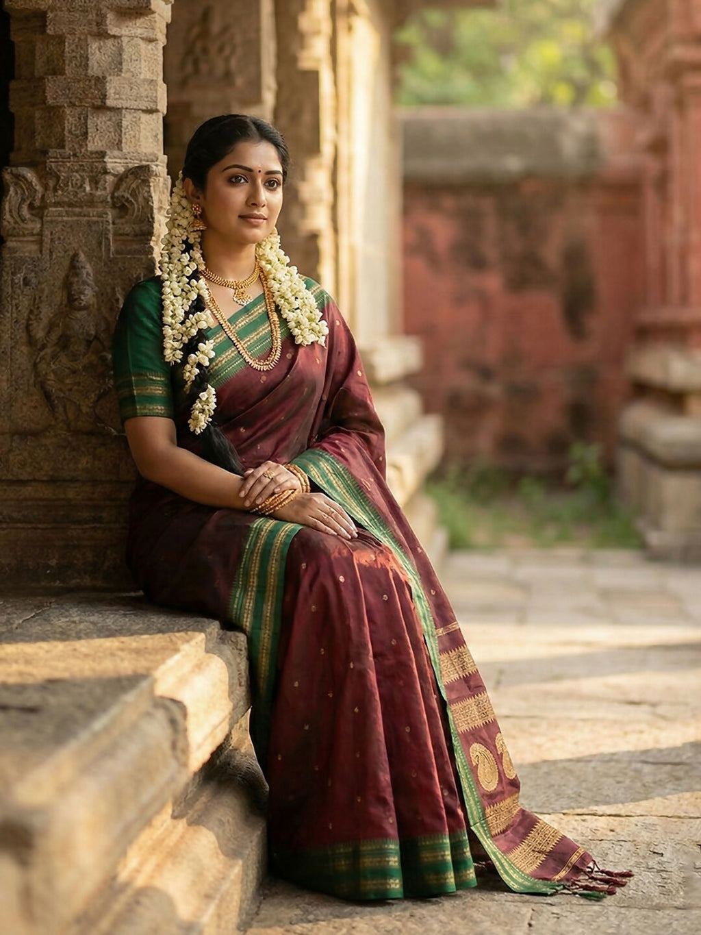 Shree Shyam Fashion Maroon Soft Silk Saree | Grocsy