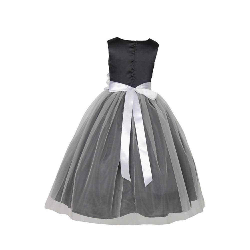 Asmaani Baby Girl's Black and White Color Full Length Frock (AS-DRESS-22006) | Grocsy