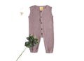 Sunshine Baby Cute Organic Muslin Cotton Sleeveless Full Length Rompers For Babies - Purple | Grocsy