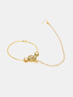 Ruby Raang 22k Gold Polished Kundan Maharani Nose Ring (Clip On) | Grocsy