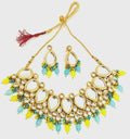 Joban Fashion Hand Made High Quality Gold Plated Base Metal Alloy Kundan Stone Studded Kundan Jewellery Set | Grocsy