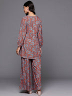 Ahalyaa Women's Traditional Wear Co-ods - Teal Blue | Grocsy