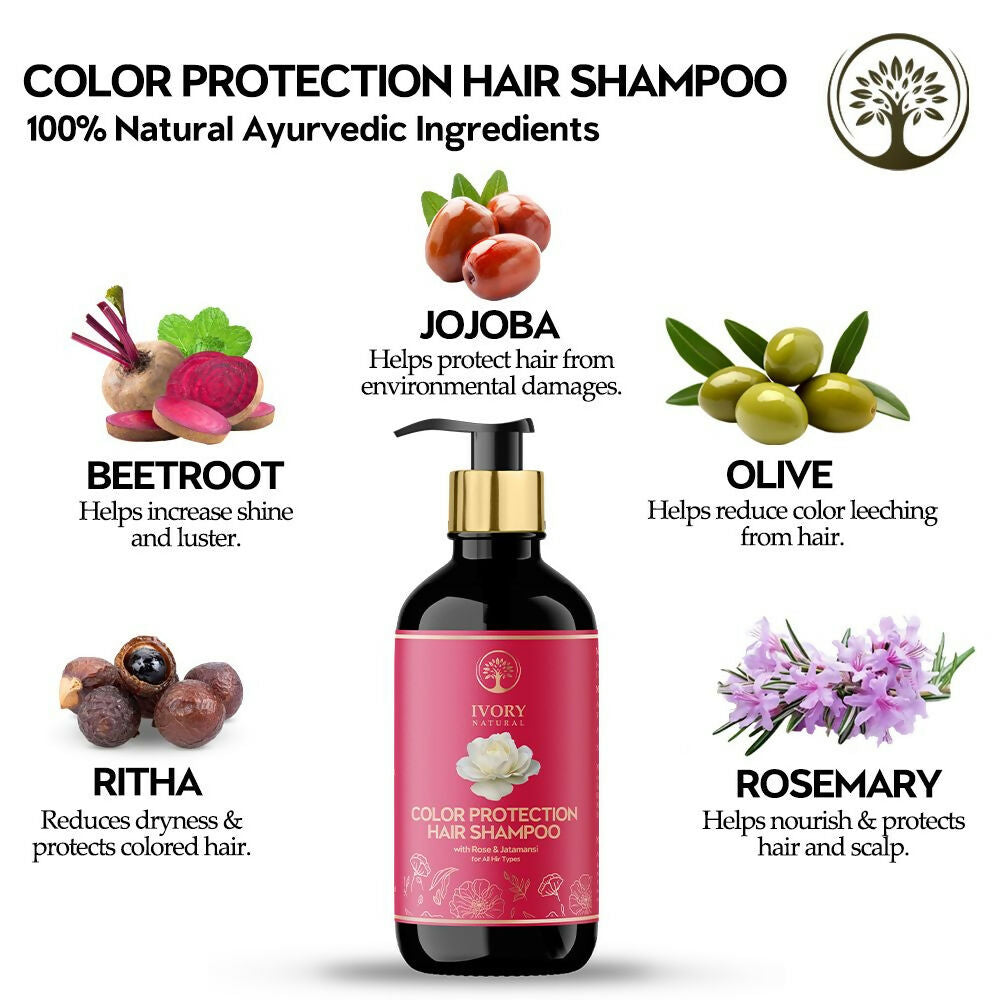 Ivory Natural Color Protection Hair Shampoo - Natural Solution For Coloured Hair | Grocsy