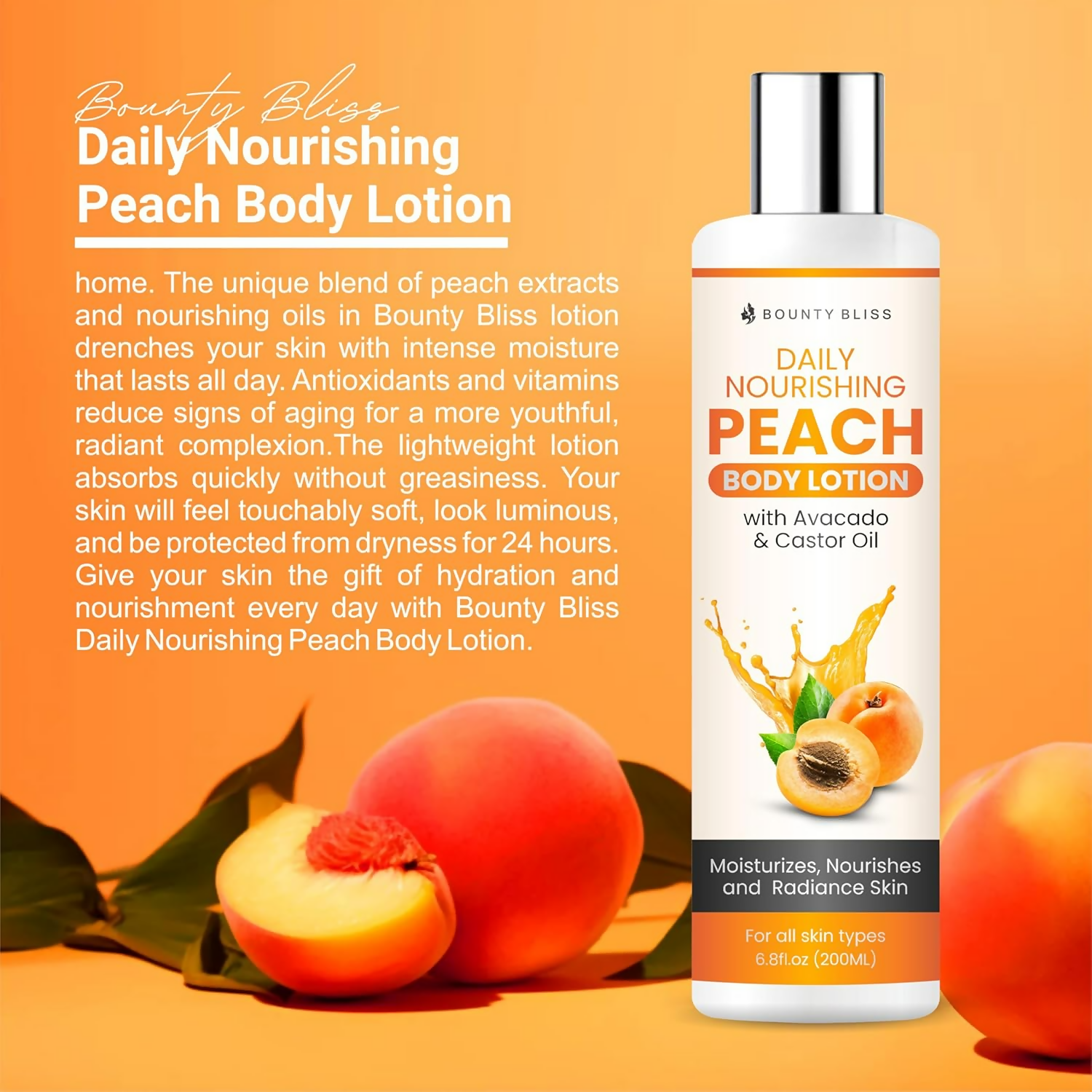 Bounty Bliss Daily Nourishing Peach Body Lotion | Grocsy