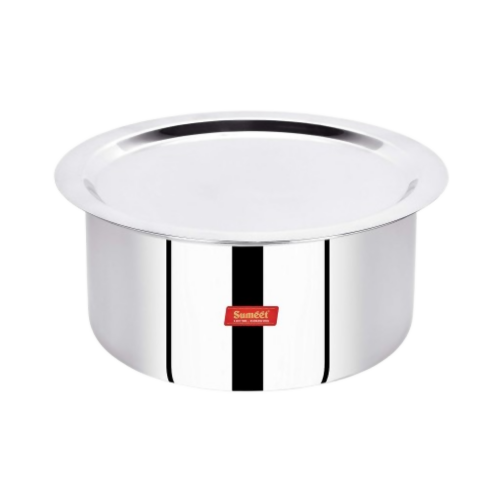 Sumeet Cook Smart Triply Steel-Aluminium-Steel - 3 Layers Tope with Lid - 16 cm | Grocsy