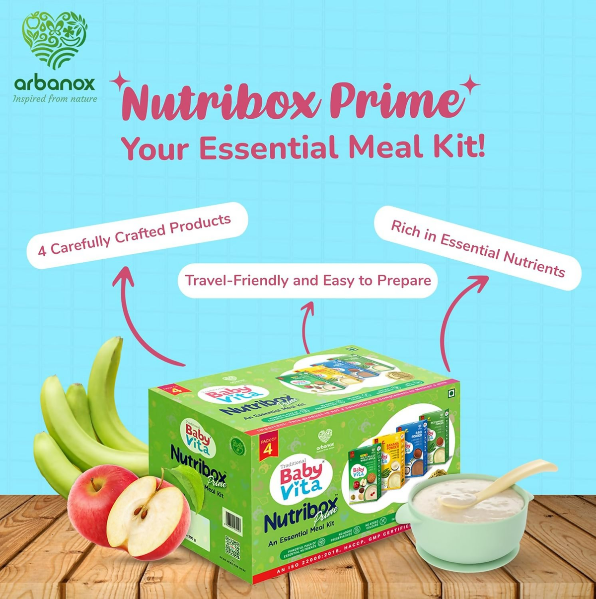 BabyVita Arbanox Nutribox Prime Essential Meals For Little Ones Variety of Nutrient-Packed Powders Combo | Grocsy