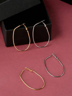 NVR Women Set of 2 Contemporary Hoop Earrings | Grocsy