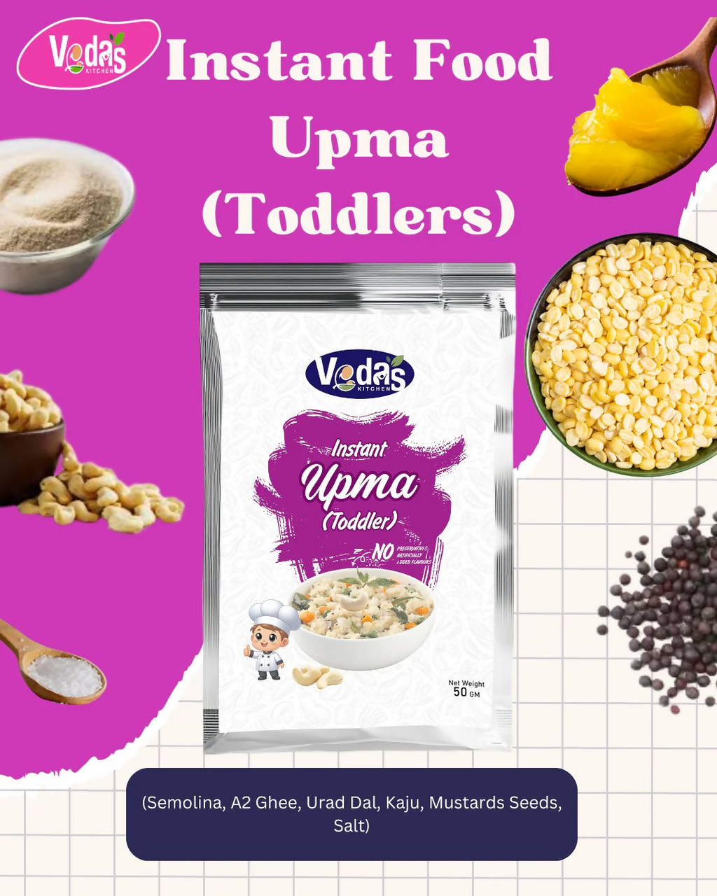 Vedas Kitchen Upma Instant (Toddlers) | Grocsy