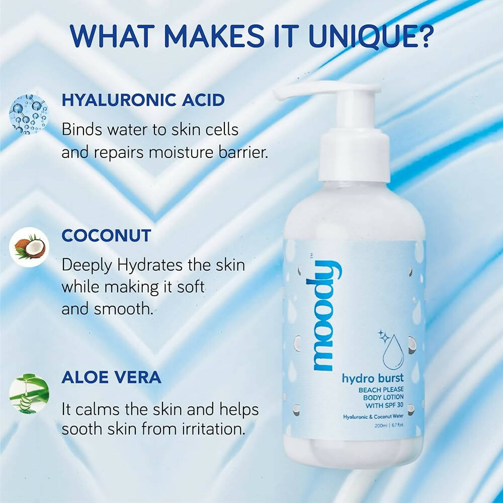 Moody 7D Hydro Burst Bleach Please Body Lotion with SPF 30 | Grocsy