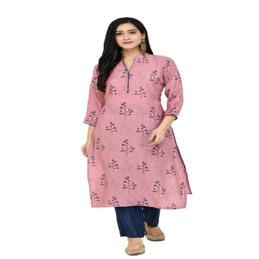 Lagi Women's Pink Printed Straight Kurta & Pant (MC41B) | Grocsy