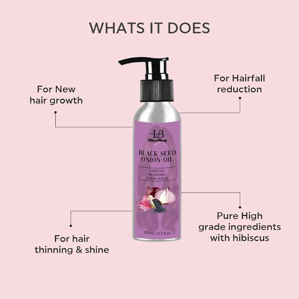 House Of Beauty Black Seed Onion Oil with Hibiscus Hair Oil | Grocsy
