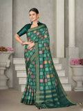 Green Rangkat Tussar Silk Woven Design Saree with Unstitched Blouse - Mohmanthan Eshani | Grocsy