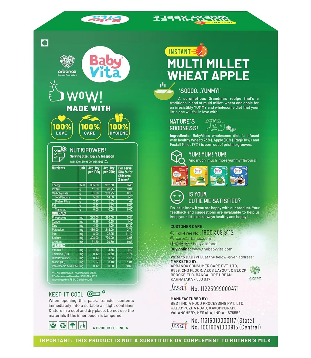 Babyvita Multi Millet Wheat Apple Powder | Grocsy
