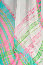Vastranavya Multicolor Digital Printed Linen Ready To Wear Designer Saree with Unstitched Blouse | Grocsy
