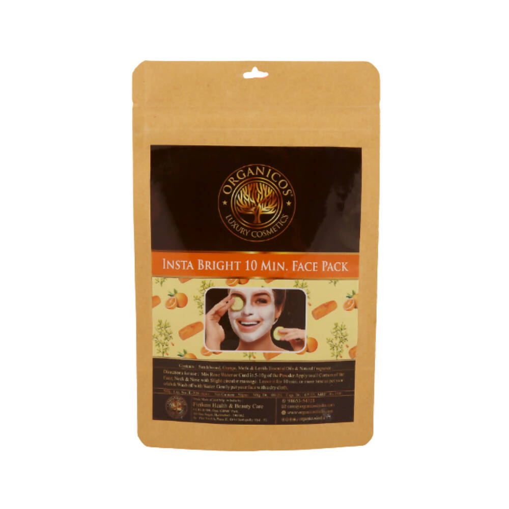 Organicos Insta Bright 10 Min Face Pack | Grocsy