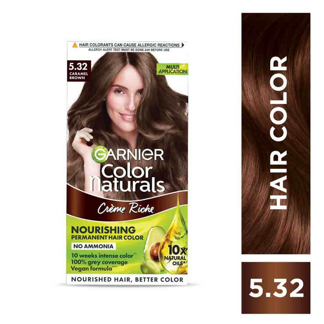 Garnier Color Naturals Creme Riche Hair Color - Shade 5.32 Caramel Brown | Grocsy