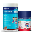 Gritzo SuperMilk Overall Growth (2-6y Boy & Girl) (Double Chocolate) with Super Gummies (Strawberry) | Grocsy