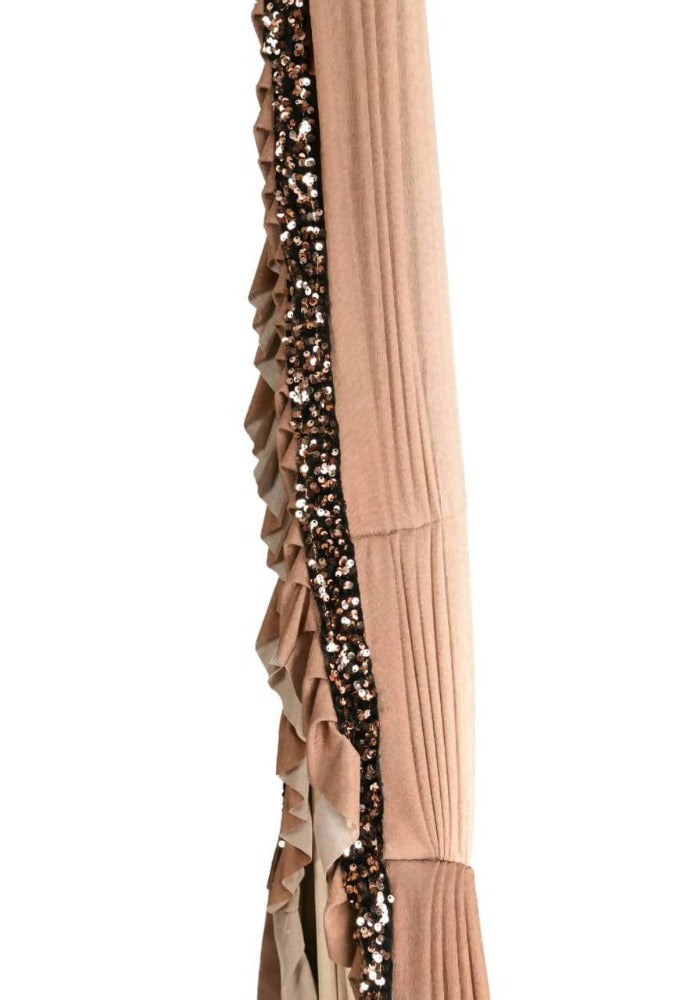 Mominos Fashion All Season Wear Camel Colour Shaded Ruffled Ready To Wear Saree | Grocsy