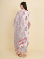Designer Stylish White Cotton Stitched Suit With Dupatta - Tanisha | Grocsy