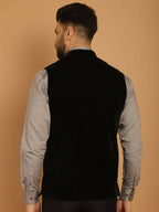Even Apparels Nehru Jacket With Welt Pockets - Black | Grocsy