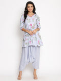 Ahalyaa Crepe Printed Top With Harem Pant | Grocsy