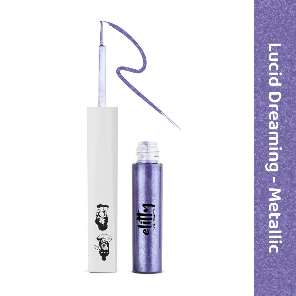 Elitty Purple Pop Color Metallic Finish Liquid Eyeliner - Lucid Dreaming (Purple) | Grocsy