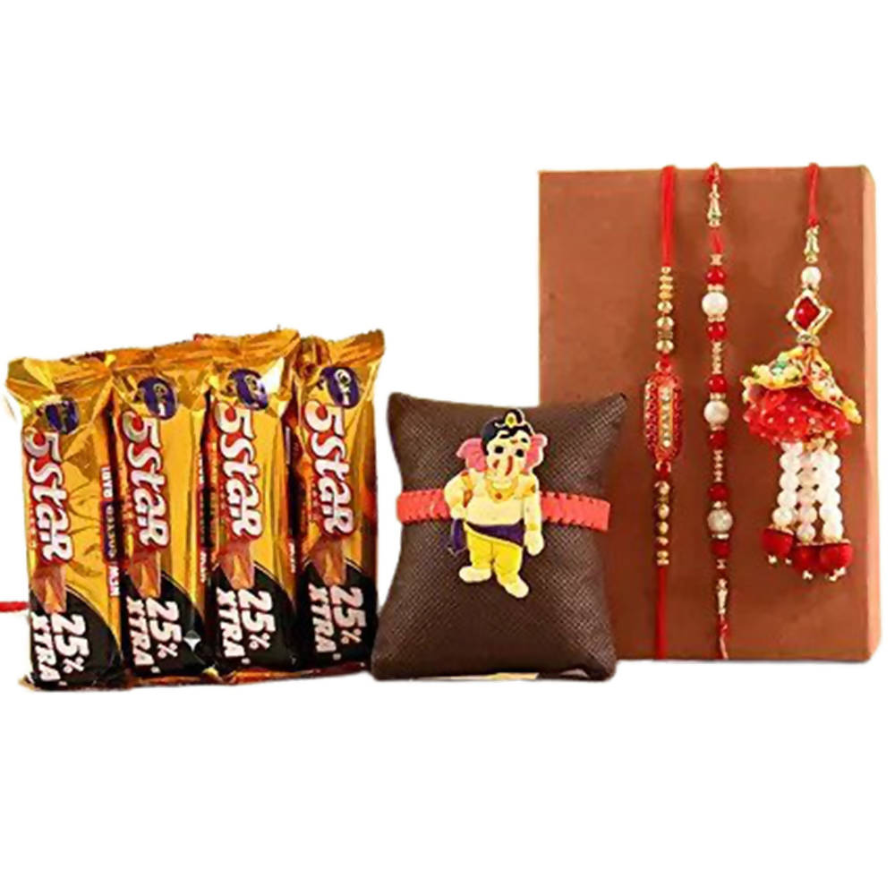 Family Rakhi Set With Five Star Chocolates | Grocsy
