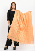Mominos Fashion Moeza Women's Banarsi Silk All Over Woven Design Peach Dupatta | Grocsy