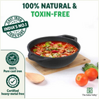 The Indus Valley CASTrong Cast Iron Cookware Set: Tawa+ Kadai (Wok model), Kitchen Set for Home, Pre-seasoned, 100% Pure, Toxin-free, Tadka Pan | Grocsy