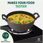 The Indus Valley CASTrong Cast Iron Kadai, Pre-seasoned, Nonstick, 100% Pure, Toxin-free, Induction, 21/25cm, 1.7L/3.3kg | Grocsy