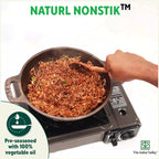 The Indus Valley Super Smooth Cast Iron Kadai,Pre-seasoned, Nonstick, 100% Pure, Toxin-free, Spatula, 25.4cm, 2.5L, 2.4kg | Grocsy