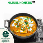 The Indus Valley CASTrong Cast Iron Kadai, Pre-seasoned, Nonstick, 100% Pure, Toxin-free, Induction, 21/25cm, 1.7L/3.3kg | Grocsy