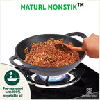 The Indus Valley CASTrong Cast Iron Kadai, Pre-seasoned, Nonstick, 100% Pure, Toxin-free, 20.3cm, 1.4L, 1.5kg | Grocsy