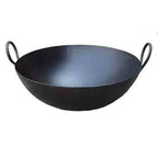 Iron Kadhai with Handle (Black, Medium) | Grocsy