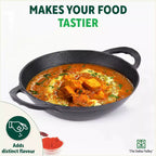 The Indus Valley CASTrong Cast Iron Kadai, Pre-seasoned, Nonstick, 100% Pure, Toxin-free, 20.3cm, 1.4L, 1.5kg | Grocsy