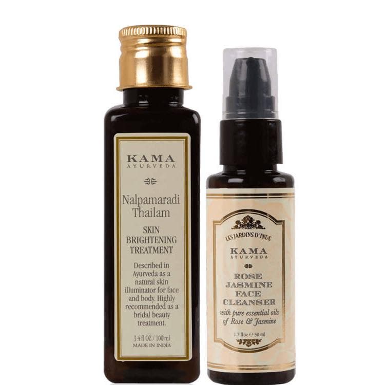Kama Ayurveda Nalpamaradi Thailam & Rose Jasmine Face Cleanser Combo | Grocsy