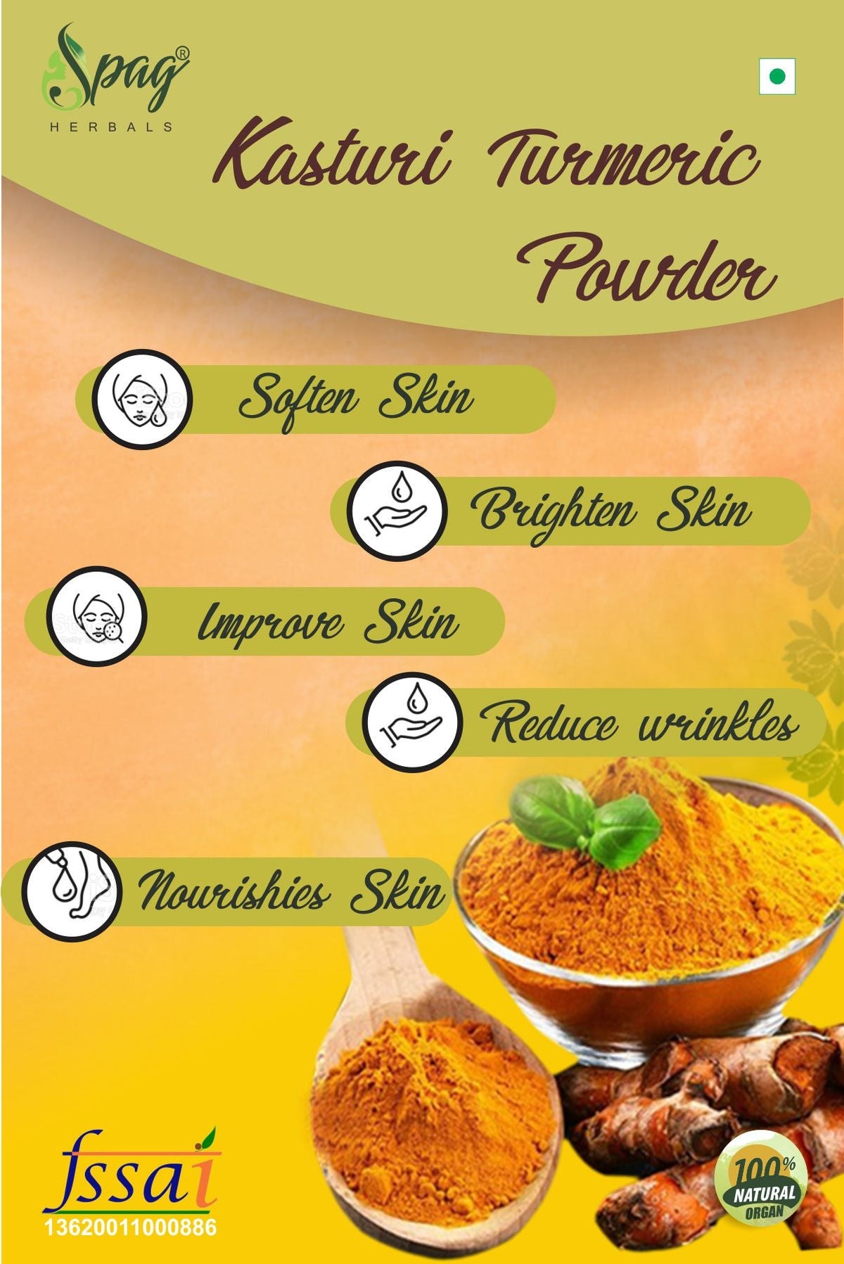 Spag Herbals Premium Kasturi Turmeric Powder | Grocsy